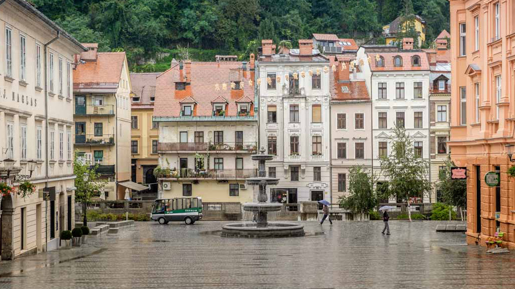 Rainy Ljubljana, Slovenia