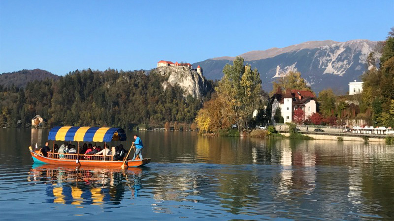 Pletna Boat Bled Lake Slovenia